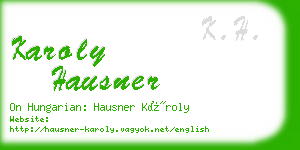 karoly hausner business card